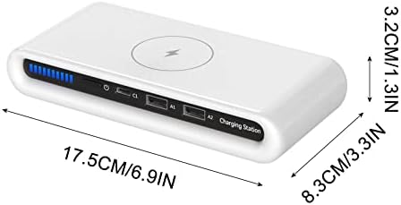 Carregador sem fio portátil 4 em 1 qc3.0 carrega de carga rápida dupla carregador sem fio USB multifuncional
