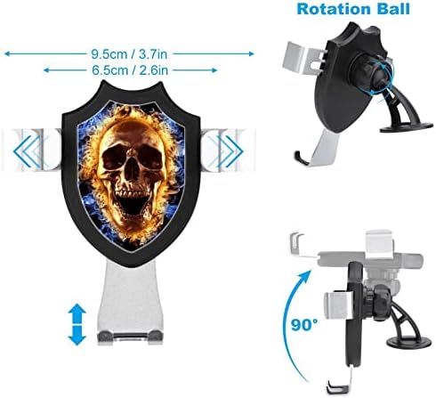 Skull in Fire Phone Mount for Car Universal Car Painel Painel Mount With Cup Cel Cell Phone Portador