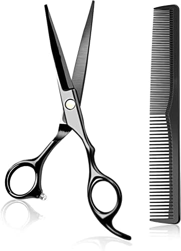 Tesoura de cabelo profissional para corte de cabelo, homens, mulheres e filhos cabeleireiros, preto