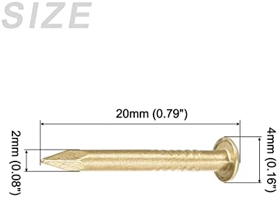 Metallixity Small Nails 100pcs, unhas de hardware minúsculas de latão - para madeira doméstica,