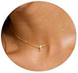 Colares de cruzamento Mauzew para mulheres colar de ouro lateral para meninas delicadas colar de gargantilha