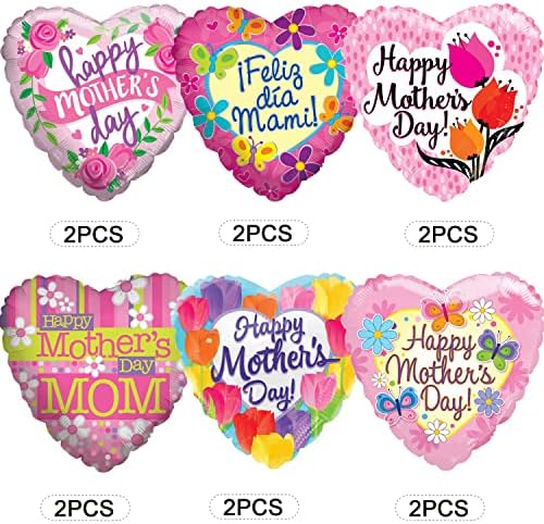 LittleLoverly Happy Mother Day Foil Balloons Party Decoration Supplies - Paint Spring Floral
