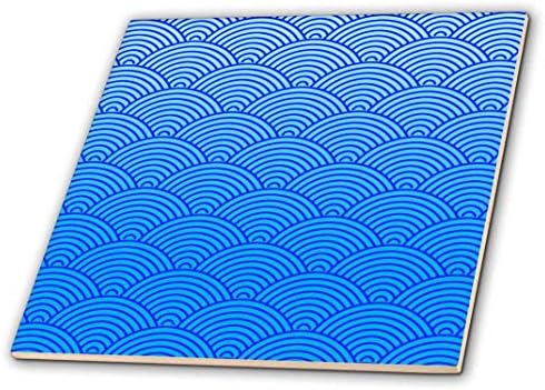 3drose CT_54386_1 Padrão de onda azul em ladrilhos de cerâmica de estilo japonês, 4