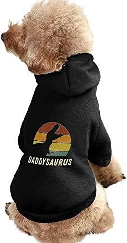 Daddysaurus papai dinossauro roupas de cachorro moletonete de estimação de inverno moletom de cachorro macio