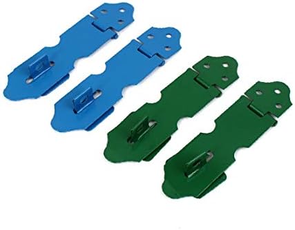 X-Dree Home Metal Segurança Metal Padlock Porta Hasp Green Green Blue 4 Conjuntos (Inicio Metal Seguridad Candado