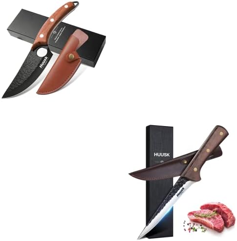 Huusk atualizou o pacote de facas com facas de filete afiado para carne, peixe, aves domésticas