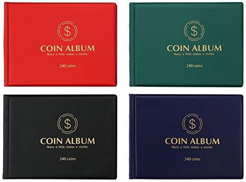 Álbum de coleta de moedas Mudor para colecionadores, 240 bolsos de coleta de moedas de moeda Supplies