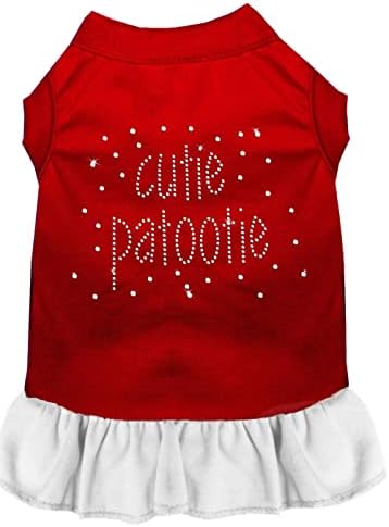 Mirage Pet Products Rhinestone Cutie Patootie Dress, 3x-grande, vermelho com branco