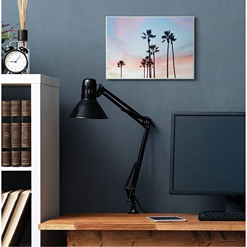 Stuell Industries Sunset Sky With Palm Tree Silhouettes Arte de madeira por placa de parede Unsplash, 13 x 19