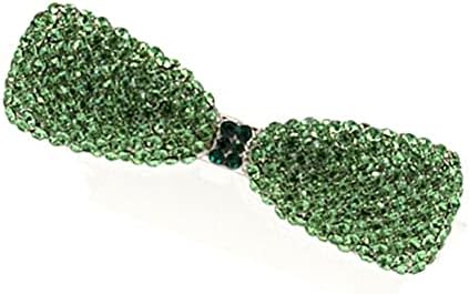 Grande barreta de cabelo de cristal de cristal de clipe de cabelo decorativo, verde
