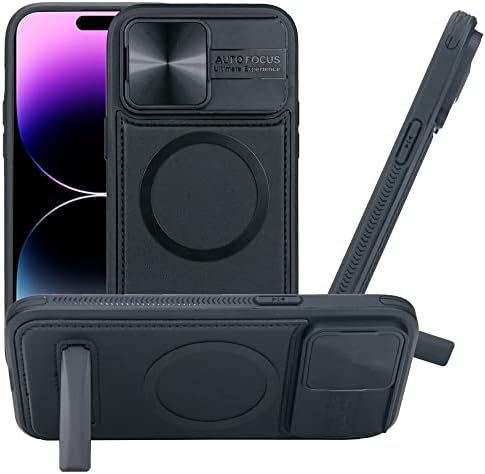 Woluki para iPhone 14 Pro Max Case compatível com MagSafe, suporte invisível magnético embutido, tampa