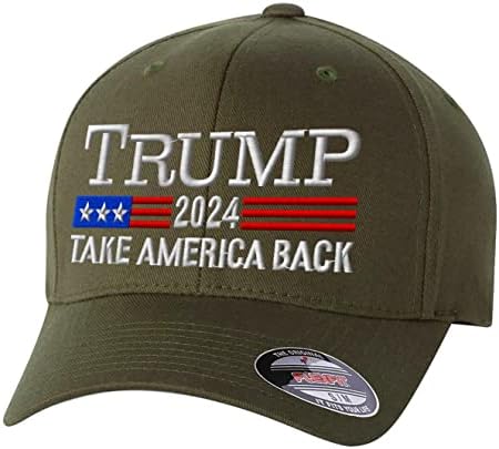 Trump bordado personalizado 2024 Take America Back FlexFit 6277 Baseball Hat.