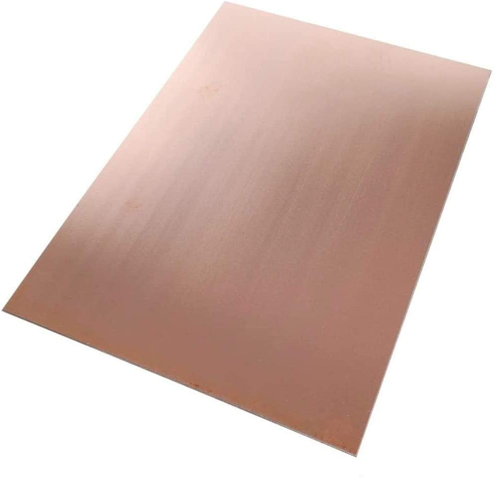 Folha de cobre Lcailiao - placa de cobre Pure Cu T2 Materiais industriais de resfriamento de folha de metal, 1x50x100mm