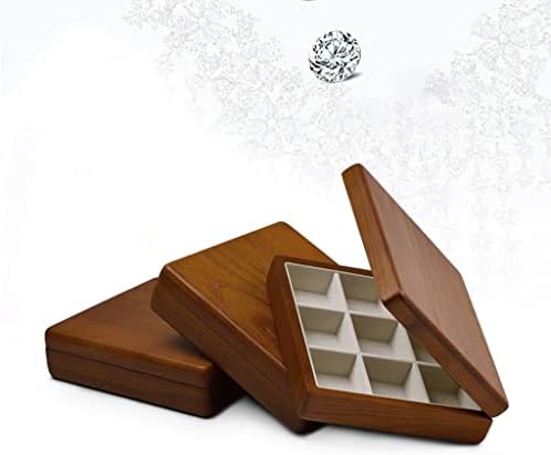 DLVKHKL Solid Wooden Jewelry Display Box Ring Display com Microfiber Jewelry Box Stand para caixa de embalagem