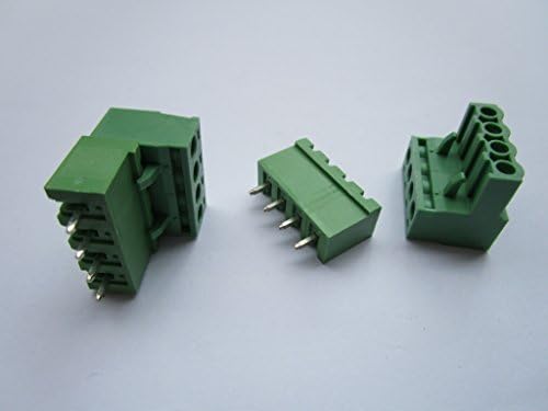 50 PCs Fechar reto de 4 pinos/caminho de 5,08 mm de parafuso conector de bloco de parafuso verde tipo