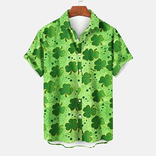 Camisetas para homens St. Patrick imprimiu uma camisa de bolso casual de bolso impresso solto