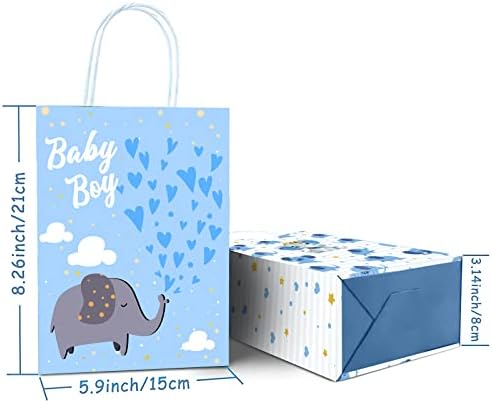 16 peças elefante bebê menino sacos de presente para suprimentos para festas de chá de bebê, chá