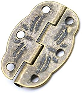 Sawqf 10pcs Antique dobradiças de bronze Mini dobradiça + 5pcs Pequeno Metal Hasps Lock Jewelry Storage