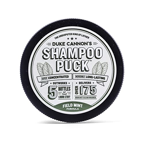 Duke Cannon Supply Co. Mens Shampoo Puck, 4,5 oz. - Campo de menta/acima de 175 lavagens/sulfato