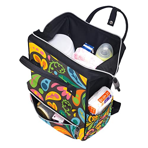 Folhas coloridas fraldas sacolas mochila mamãe de grande capacidade Bolsa de enfermagem de bolsa de enfermagem para cuidados com o bebê