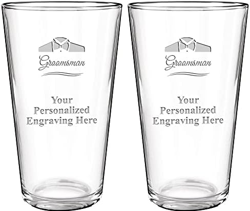 Conjunto personalizado do Groomsman de 2 copos de cerveja, conjunto de presentes de cerveja personalizados de cerveja