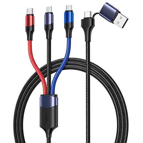 MJEMS 6 em 1 cabo de carregamento múltiplo +60w USB C Multi Cable