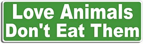 Gear Tatz - Os animais do amor não os comem - vegetariano, vegan - adesivo de pára -choque - 3