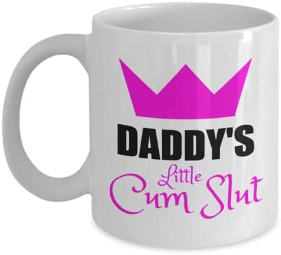 Little Cum Slut Crown Rodty Gift Crega de Romance Funny - White - 11oz