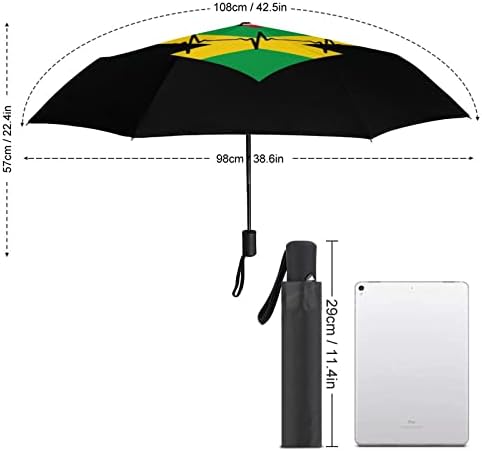 Jamaica US Root Heartbeat 3 Folds Automotor aberto Fechar a Umbrella Umbrella Umbrella Umbrella de