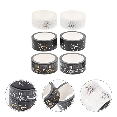 Sewacc 12 Rolls Gift Decor Silver Wrapping Álbum Moon Supplies Conta Planejador de artesanato