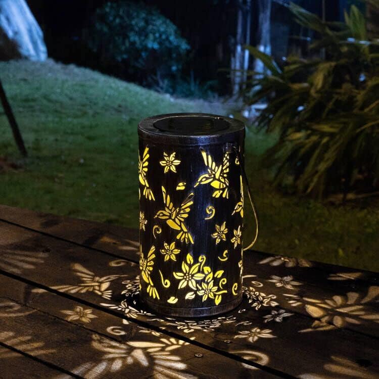 Beija -flor lanterna solar ao ar livre pendurar lanterna solar luzes de beija -flor à prova d'água LED com