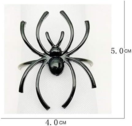 NUOBESTY NACKING BLACK RINGS HALLOWEEN NACKING RINGS, Spider Napkin Ring Alloy Spider Design