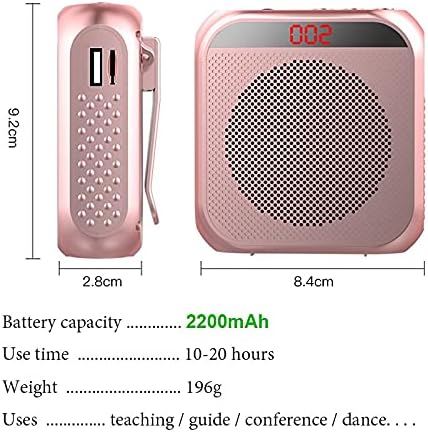 Wdbby portátil amplificador de voz megafone booster com o alto -falante de alto -falante de microfone com fio USB e TF MP3 Professor Training