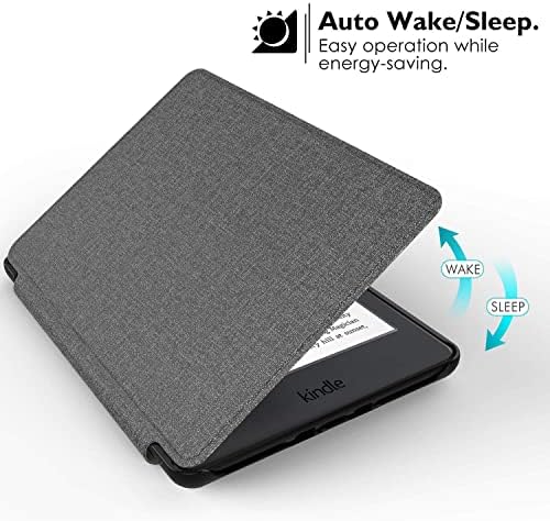 Para 6 Kindle - tampa leve de tecido TPU com sono/acordamento automático, caneta de tela de toque