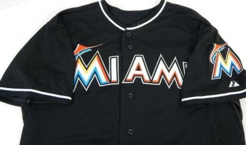 Miami Marlins Kyle Skipworth 13 Game usou Black Jersey DP13713 - Jogo usado MLB Jerseys