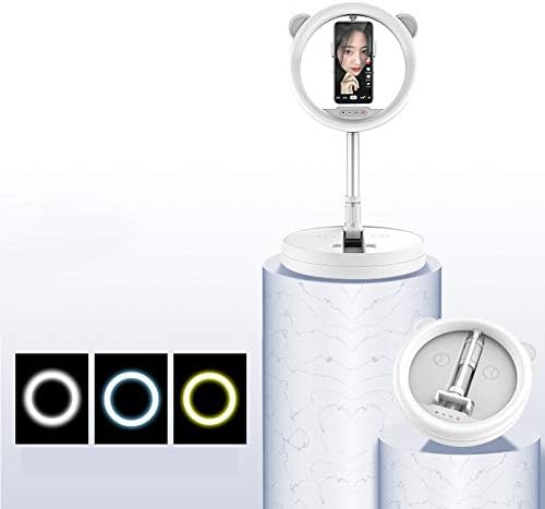 N/D Luz de anel de LED portátil luz dobrável com 3 modos 10 brilho, suporte para transmissão ao vivo, selfie,