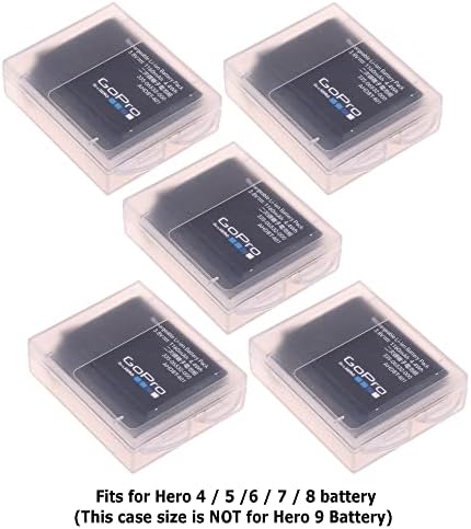 Pacote de cosmos de 5 caixas de armazenamento de proteção de plástico de cor clara compatíveis com bateria
