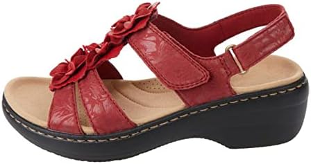 Sandálias de verão para mulheres cunha sapatos de plataforma Hollow Out Wedge Flows Flowers Slipper Moda