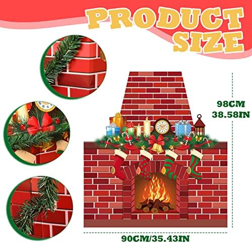 Decoração de Boletim de Boletim de Férias de Natal decoração de tijolos vermelhos Lareira de papelão de natal