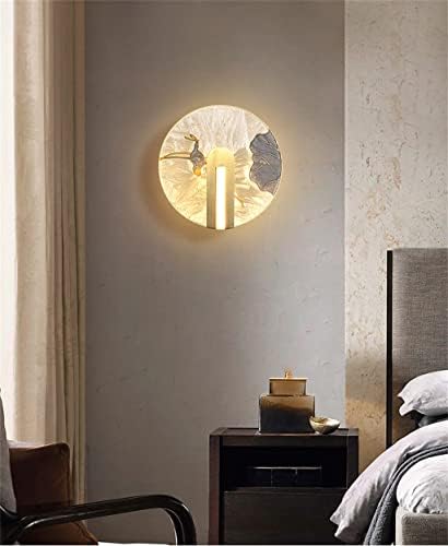 FZZDP Luzes redondas de parede redonda de vidro Decoração de folha iluminação para quarto arande