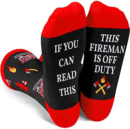 ZMART Funny Fireman Cop Advogado Piloto Dentes Socks, Novidades Presentes para Firefighter Police