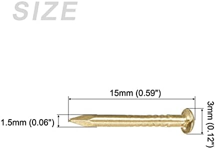 Metallixity Small Nails 100pcs, unhas de hardware minúsculas de latão - para madeira doméstica, tom de latão