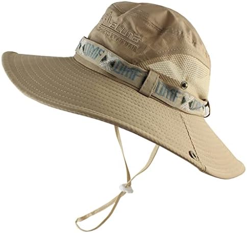Wenlii Summer Sun Sun Hat Letter Print Boonie Hat Protection UV Brim Brim Hat do Panamá Male Pesca Caminhada Chapéu