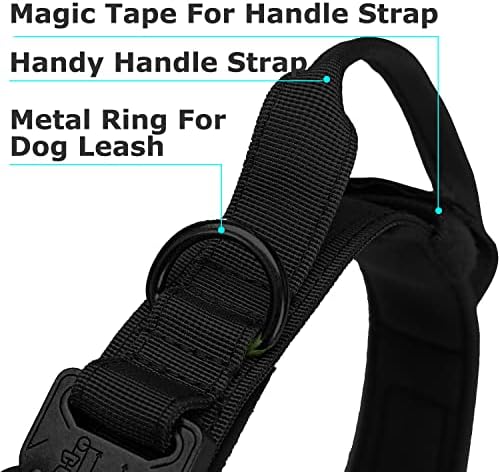 Dog Tactical Collar Treinamento Militar de Treinamento de cães Handelim e fivela de metal pesado para Medimum