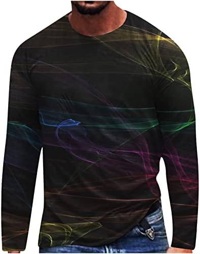 T-shirt de camiseta muscular masculina camisetas impressas 3D Camisetas de manga longa o Pescoço