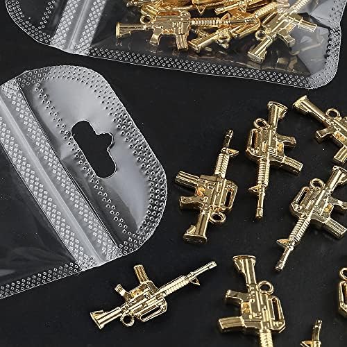 Dornail 10pcs Alloy Gun Charms de unhas de unhas 3D Charms de pistola para pregos metal pistola