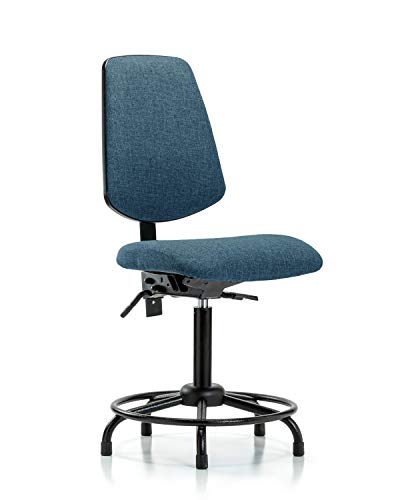LABTECH ASSENTO LT42385 Cadeira de bancada média, tecido, base de tubo redondo médio -redondo -deslizamentos,