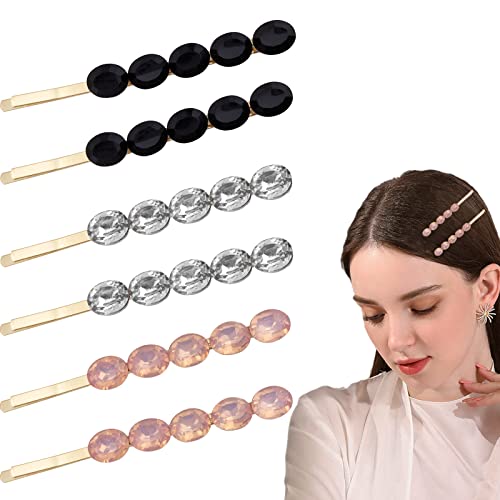 6 PCs Retro Cristal Hair Pins Slides de cabelo clipes vintage decorativos bobby pinos de cabelo ferramentas
