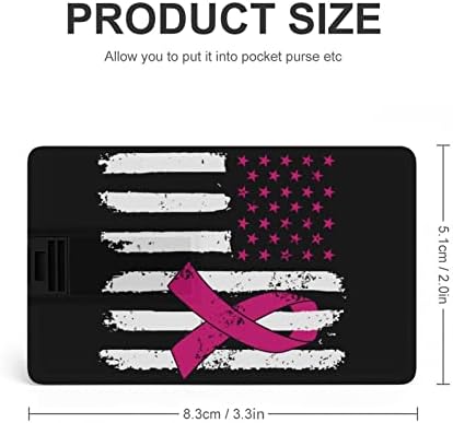 Consciência do câncer de mama American Flag Credit Cartão USB Flash Memória personalizada Stick