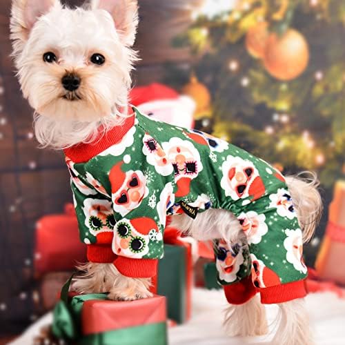Cachorro de Natal pijama cachorro macacão cachorro pjs macio com veludo de veludo macio tacho de